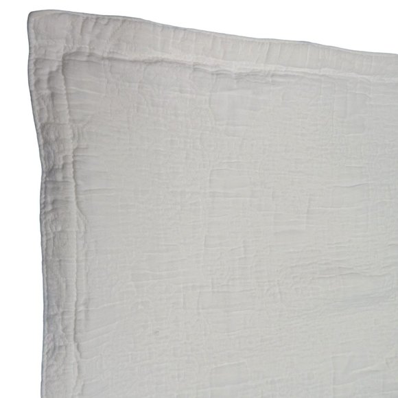 Eileen Fisher Matelassé Pillow Sham White Organic Cotton 1 One Standard Size - Picture 11 of 16